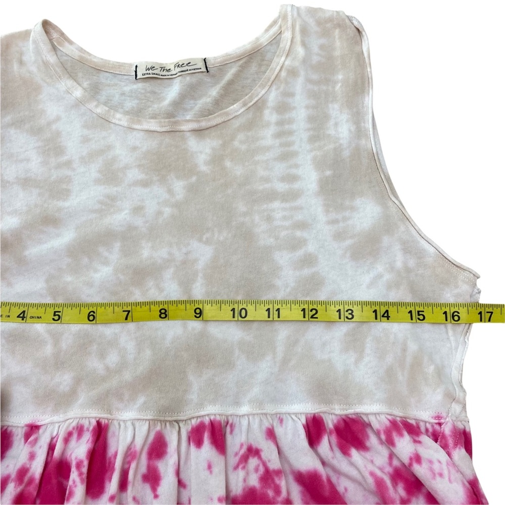 FREE PEOPLE Anytime tank top tie-dye hibiscus pink Extra Small - Picture 7 of 11